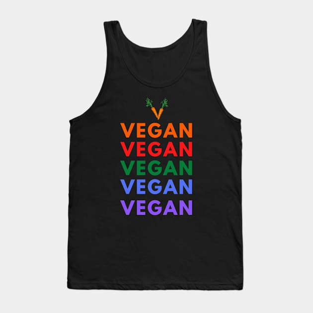 Carrot - V for Vegan (solid letters) Tank Top by TJWDraws